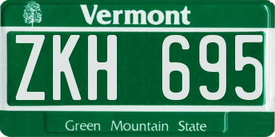 VT license plate ZKH695