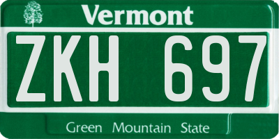VT license plate ZKH697