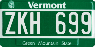 VT license plate ZKH699