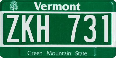 VT license plate ZKH731