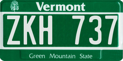 VT license plate ZKH737