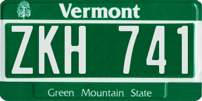VT license plate ZKH741