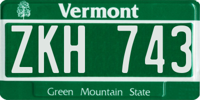 VT license plate ZKH743