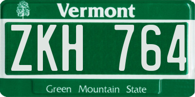 VT license plate ZKH764