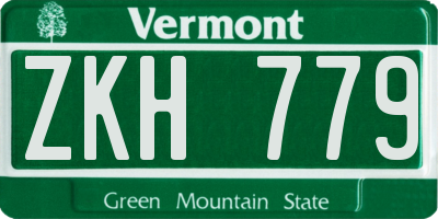 VT license plate ZKH779