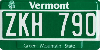 VT license plate ZKH790