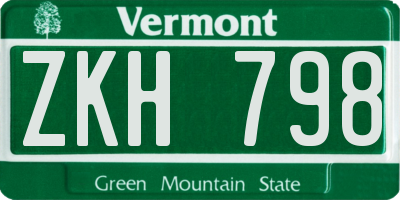 VT license plate ZKH798