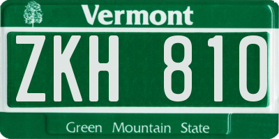 VT license plate ZKH810