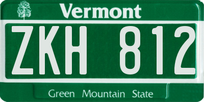 VT license plate ZKH812