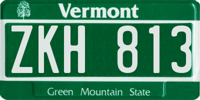 VT license plate ZKH813