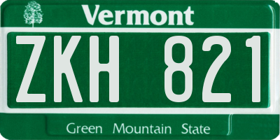 VT license plate ZKH821