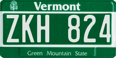 VT license plate ZKH824