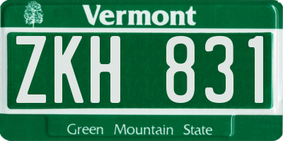 VT license plate ZKH831