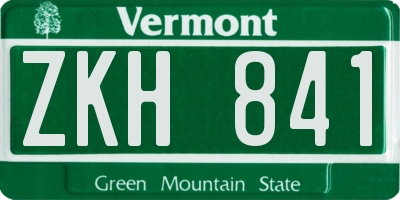 VT license plate ZKH841