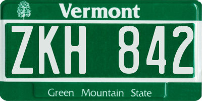 VT license plate ZKH842