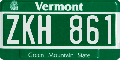 VT license plate ZKH861