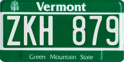 VT license plate ZKH879