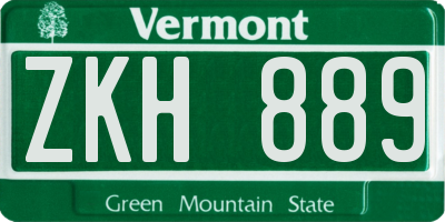 VT license plate ZKH889