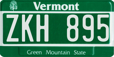 VT license plate ZKH895
