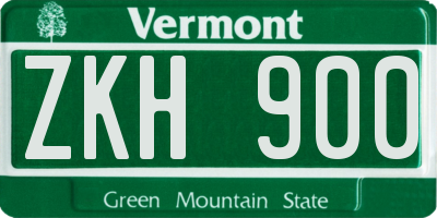 VT license plate ZKH900