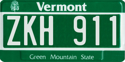 VT license plate ZKH911