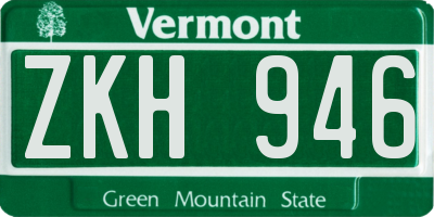 VT license plate ZKH946
