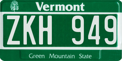 VT license plate ZKH949