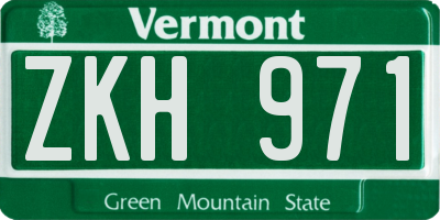 VT license plate ZKH971