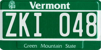 VT license plate ZKI048