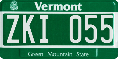 VT license plate ZKI055