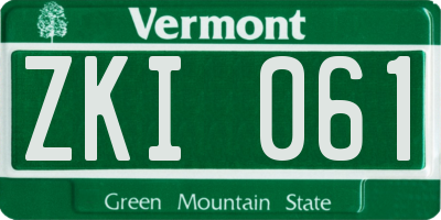 VT license plate ZKI061