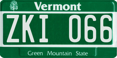 VT license plate ZKI066