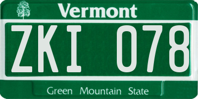 VT license plate ZKI078