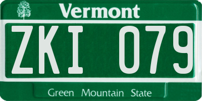 VT license plate ZKI079