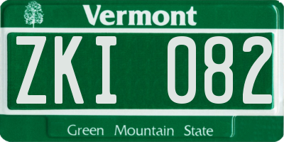 VT license plate ZKI082