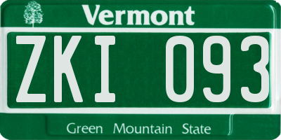 VT license plate ZKI093