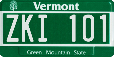 VT license plate ZKI101