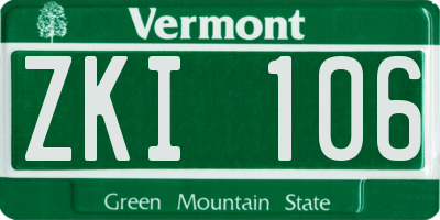 VT license plate ZKI106