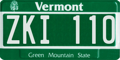 VT license plate ZKI110