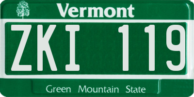 VT license plate ZKI119