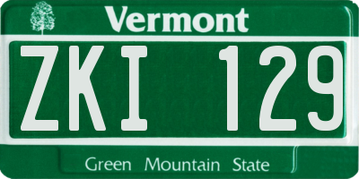 VT license plate ZKI129