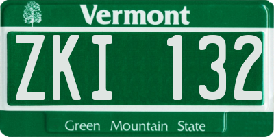 VT license plate ZKI132
