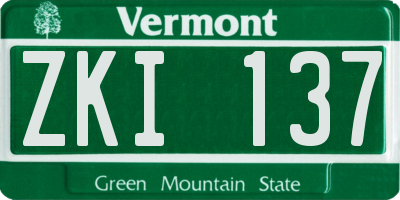 VT license plate ZKI137