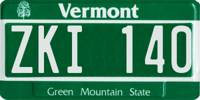 VT license plate ZKI140