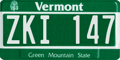 VT license plate ZKI147