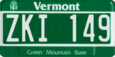 VT license plate ZKI149
