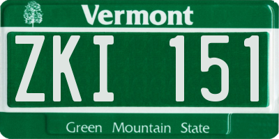 VT license plate ZKI151