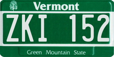 VT license plate ZKI152