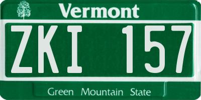 VT license plate ZKI157