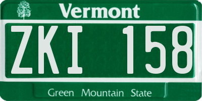 VT license plate ZKI158